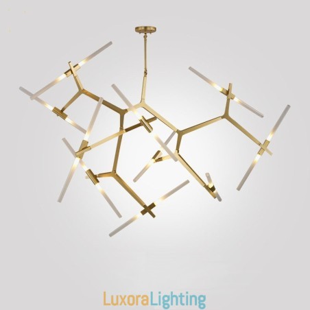 Designer Touch Decorative Modern Contemporary 20 Light Chandelier Light (Black Golden)