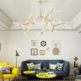 Designer Touch Decorative Modern Contemporary 20 Light Chandelier Light (Black Golden)