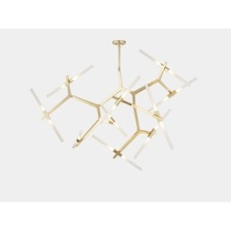 Designer Touch Decorative Modern Contemporary 20 Light Chandelier Light (Black Golden)