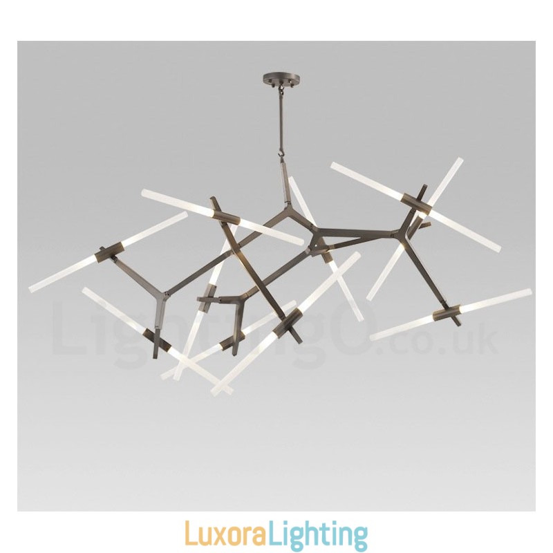 Designer Touch Decorative Modern Contemporary 20 Light Chandelier Light (Black Golden)