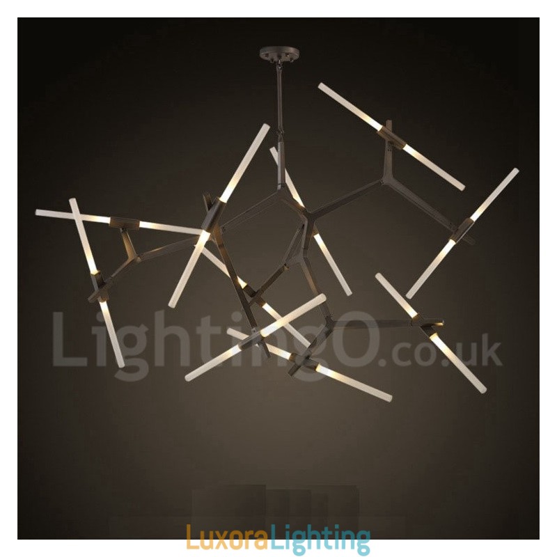 Designer Touch Decorative Modern Contemporary 20 Light Chandelier Light (Black Golden)