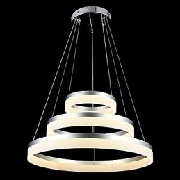 Designer Touch Decorative Round Pendant Light Modern Acrylic Lamps Lighting Luxurious Three Rings Ceiling Lights Fixtures