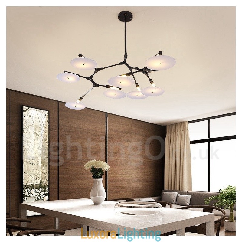 Designer Touch Decorative Black 8 Light Modern Contemporary Chandelier Lamp