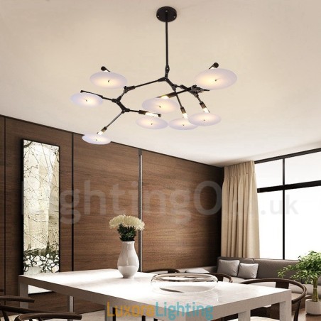 Designer Touch Decorative Black 8 Light Modern Contemporary Chandelier Lamp