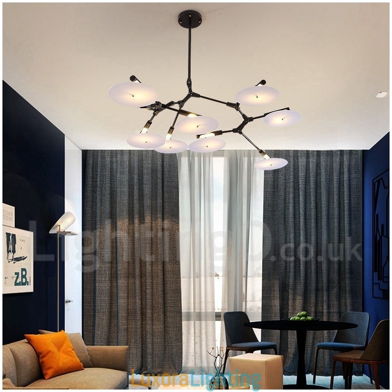 Designer Touch Decorative Black 8 Light Modern Contemporary Chandelier Lamp