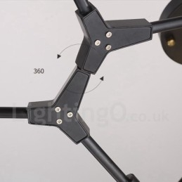 Designer Touch Decorative Black 8 Light Modern Contemporary Chandelier Lamp