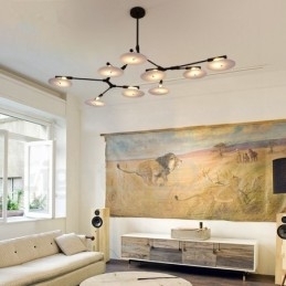 Designer Touch Decorative Black 9 Light Modern Contemporary Chandelier Lamp