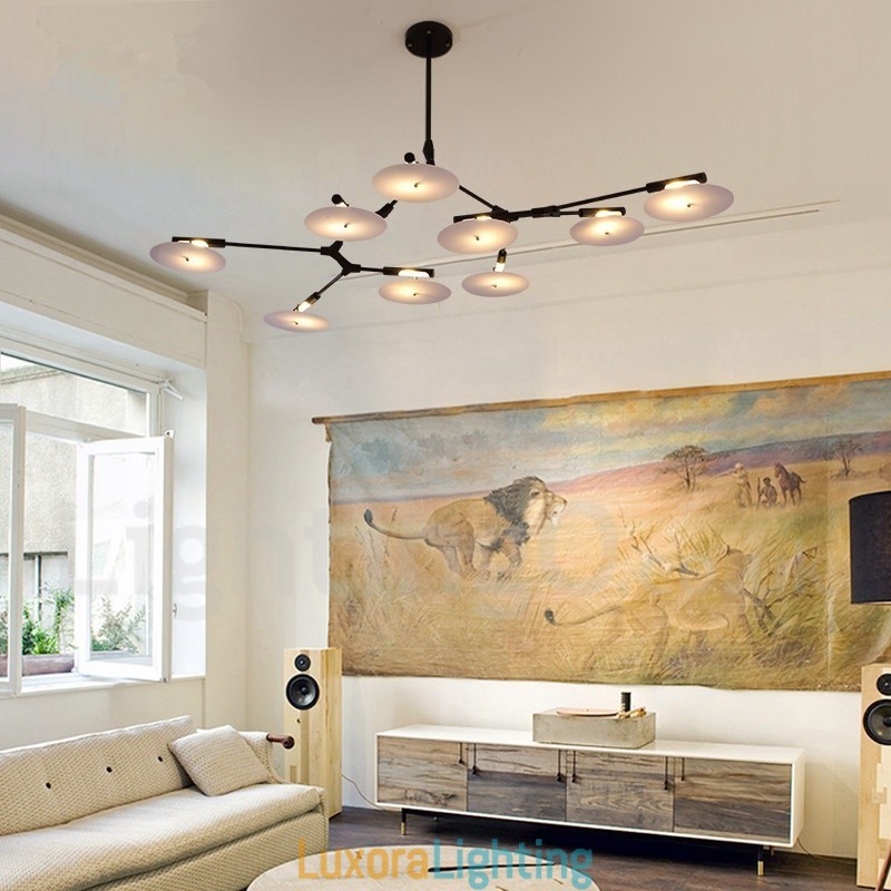 Designer Touch Decorative Black 9 Light Modern Contemporary Chandelier Lamp