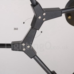 Designer Touch Decorative Black 9 Light Modern Contemporary Chandelier Lamp