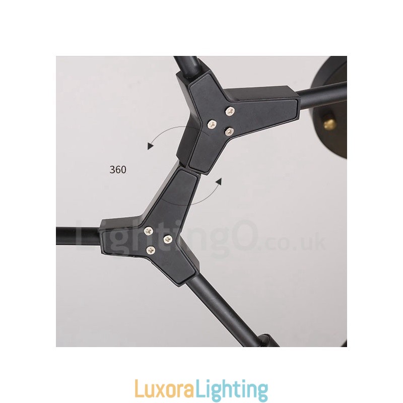 Designer Touch Decorative Black 9 Light Modern Contemporary Chandelier Lamp