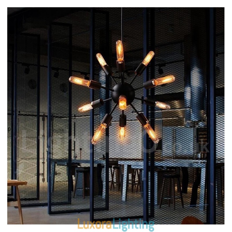 Designer Touch Decorative 12 Light Retro Vintage Sputnik Chandelier