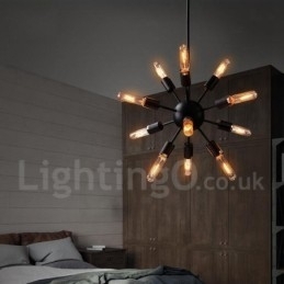 Designer Touch Decorative 12 Light Retro Vintage Sputnik Chandelier