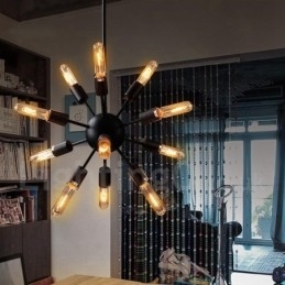 Designer Touch Decorative 12 Light Retro Vintage Sputnik Chandelier