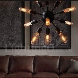 Designer Touch Decorative 12 Light Retro Vintage Sputnik Chandelier