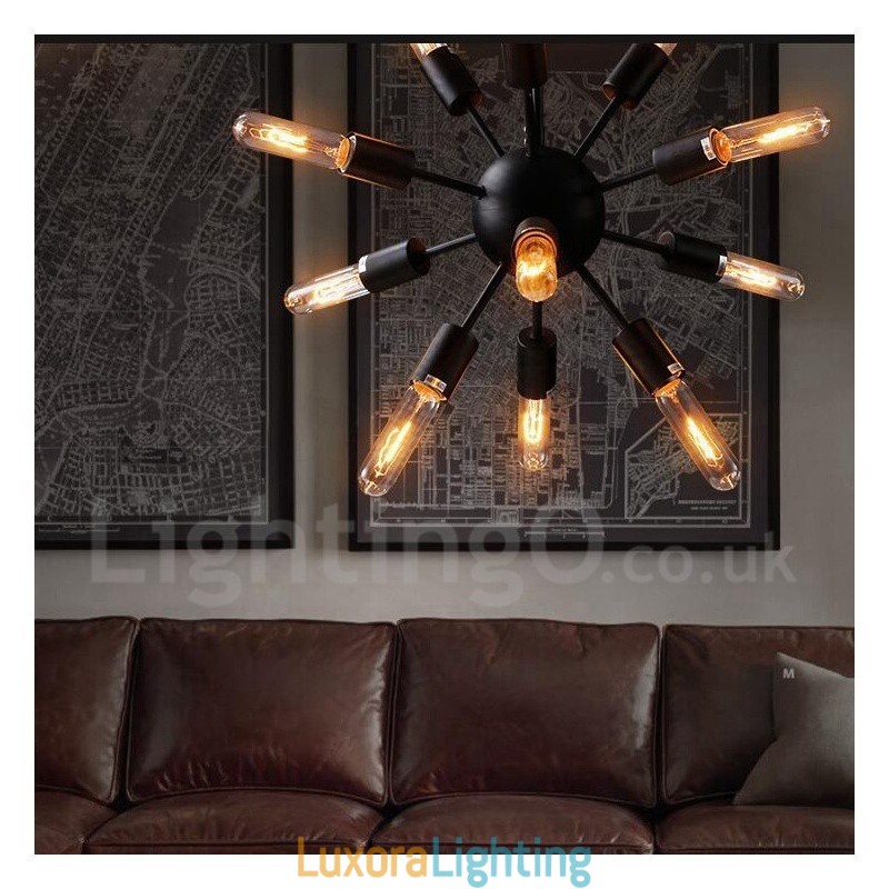 Designer Touch Decorative 12 Light Retro Vintage Sputnik Chandelier