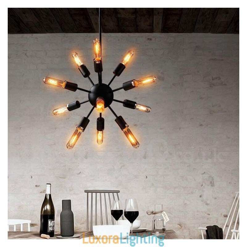 Designer Touch Decorative 12 Light Retro Vintage Sputnik Chandelier