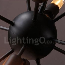 Designer Touch Decorative 12 Light Retro Vintage Sputnik Chandelier