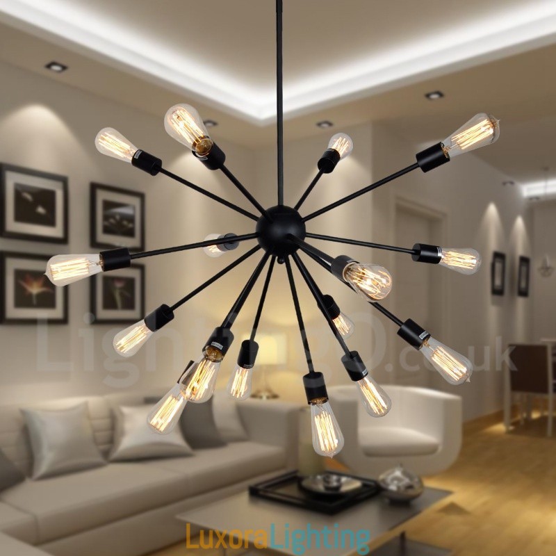 Designer Touch Decorative 16 Light Vintage Retro Sputnik Chandelier