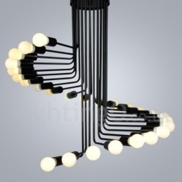 Designer Touch Decorative Black 26 Light Retro Vintage Modern Contemporary Chandelier Lamp Light