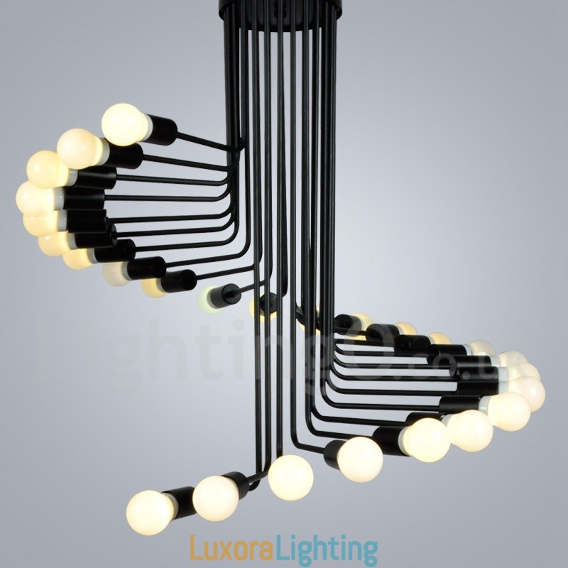 Designer Touch Decorative Black 26 Light Retro Vintage Modern Contemporary Chandelier Lamp Light