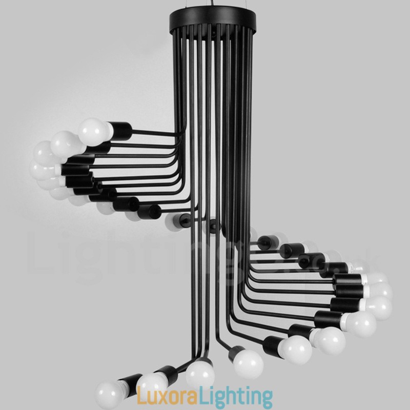 Designer Touch Decorative Black 26 Light Retro Vintage Modern Contemporary Chandelier Lamp Light