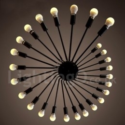 Designer Touch Decorative Black 26 Light Retro Vintage Modern Contemporary Chandelier Lamp Light