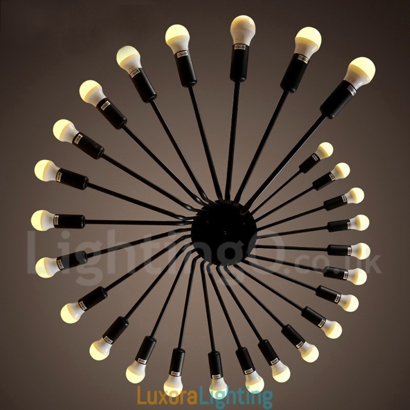 Designer Touch Decorative Black 26 Light Retro Vintage Modern Contemporary Chandelier Lamp Light
