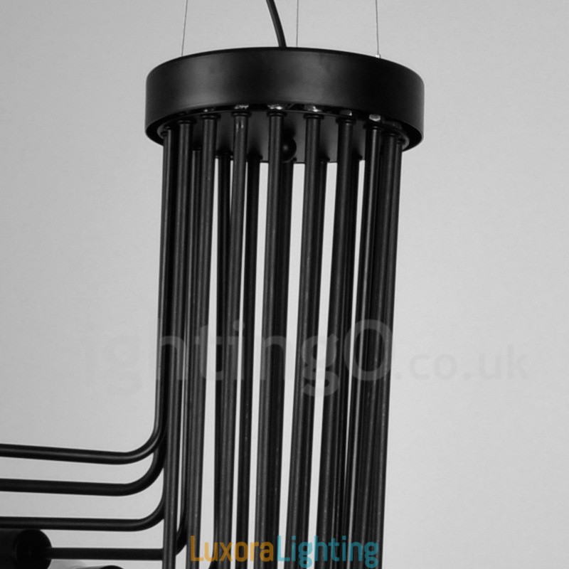 Designer Touch Decorative Black 26 Light Retro Vintage Modern Contemporary Chandelier Lamp Light
