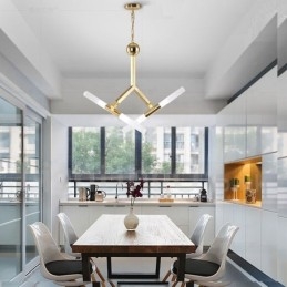 Designer Touch Decorative Modern Contemporary 2 Tier 4 Light Golden Chandelier Lamp