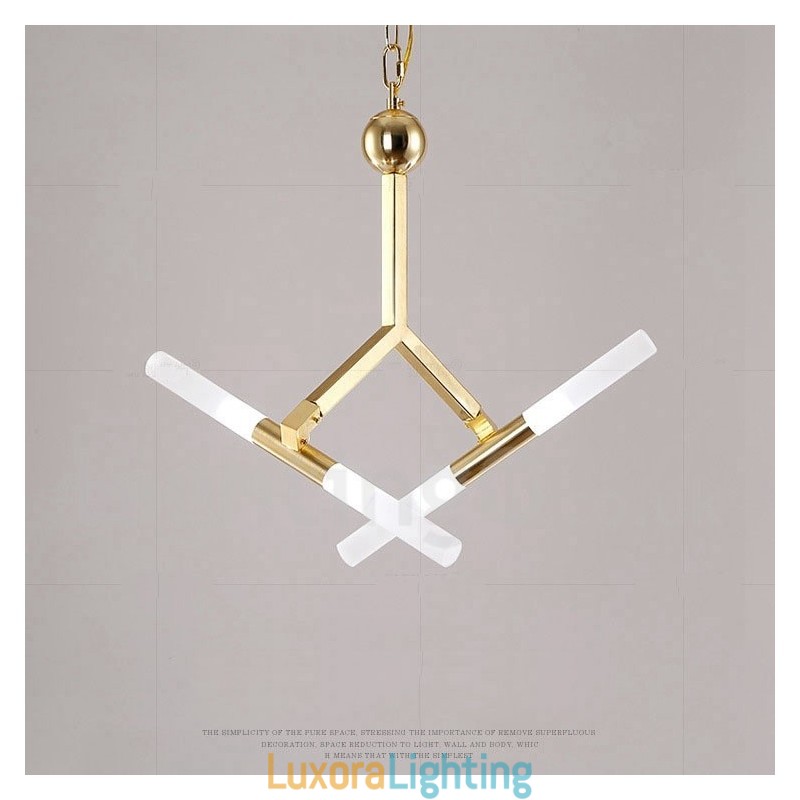 Designer Touch Decorative Modern Contemporary 2 Tier 4 Light Golden Chandelier Lamp