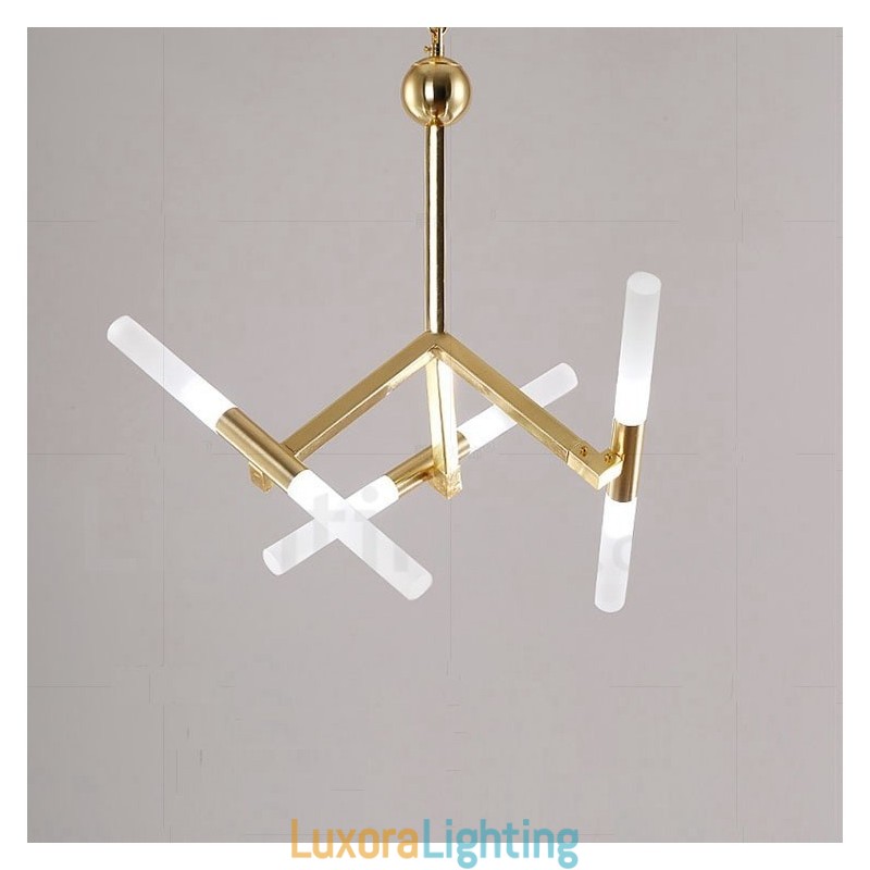 Designer Touch Decorative Modern Contemporary 2 Tier 6 Light Golden Chandelier Lamp