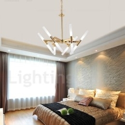 Designer Touch Decorative Modern Contemporary 2 Tier 12 Light Golden Chandelier Lamp