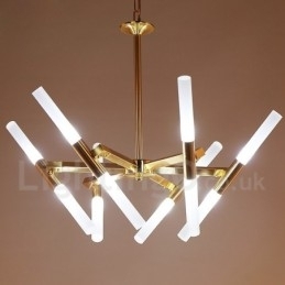 Designer Touch Decorative Modern Contemporary 2 Tier 12 Light Golden Chandelier Lamp