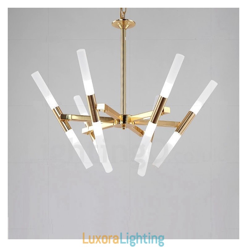 Designer Touch Decorative Modern Contemporary 2 Tier 12 Light Golden Chandelier Lamp