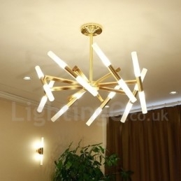Designer Touch Decorative Modern Contemporary 2 Tier 16 Light Golden Chandelier Lamp