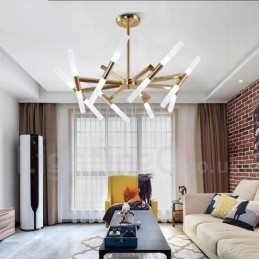 Designer Touch Decorative Modern Contemporary 2 Tier 16 Light Golden Chandelier Lamp