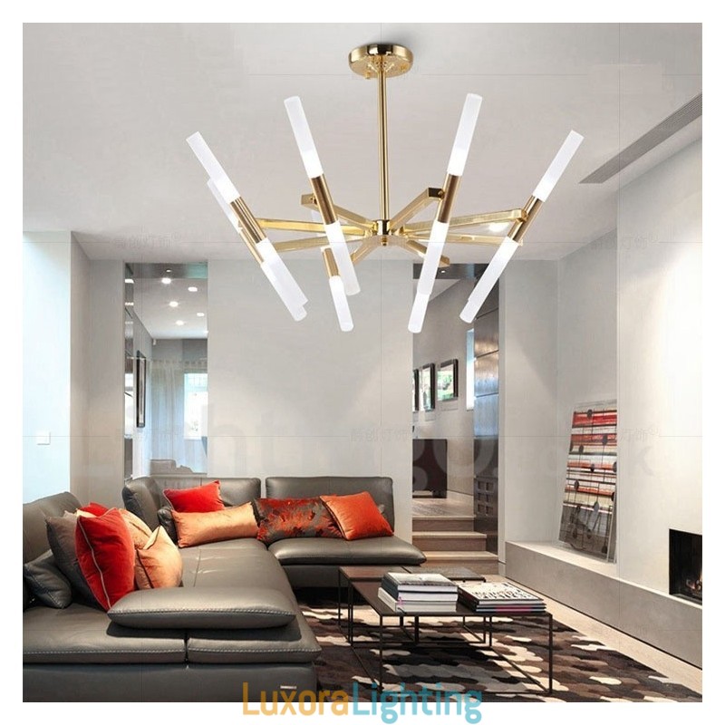 Designer Touch Decorative Modern Contemporary 2 Tier 16 Light Golden Chandelier Lamp