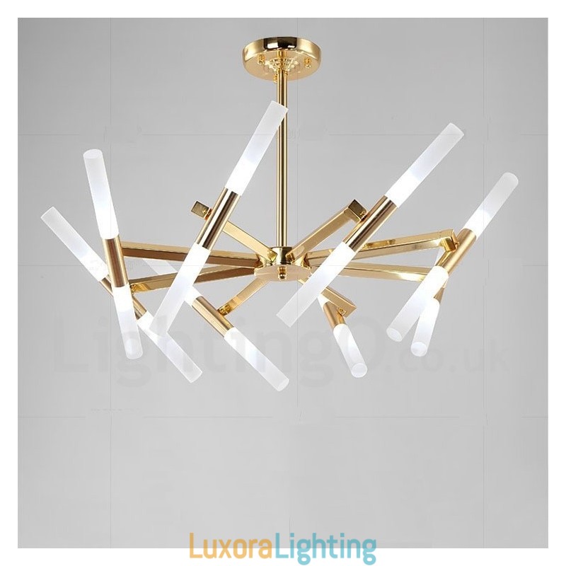 Designer Touch Decorative Modern Contemporary 2 Tier 16 Light Golden Chandelier Lamp
