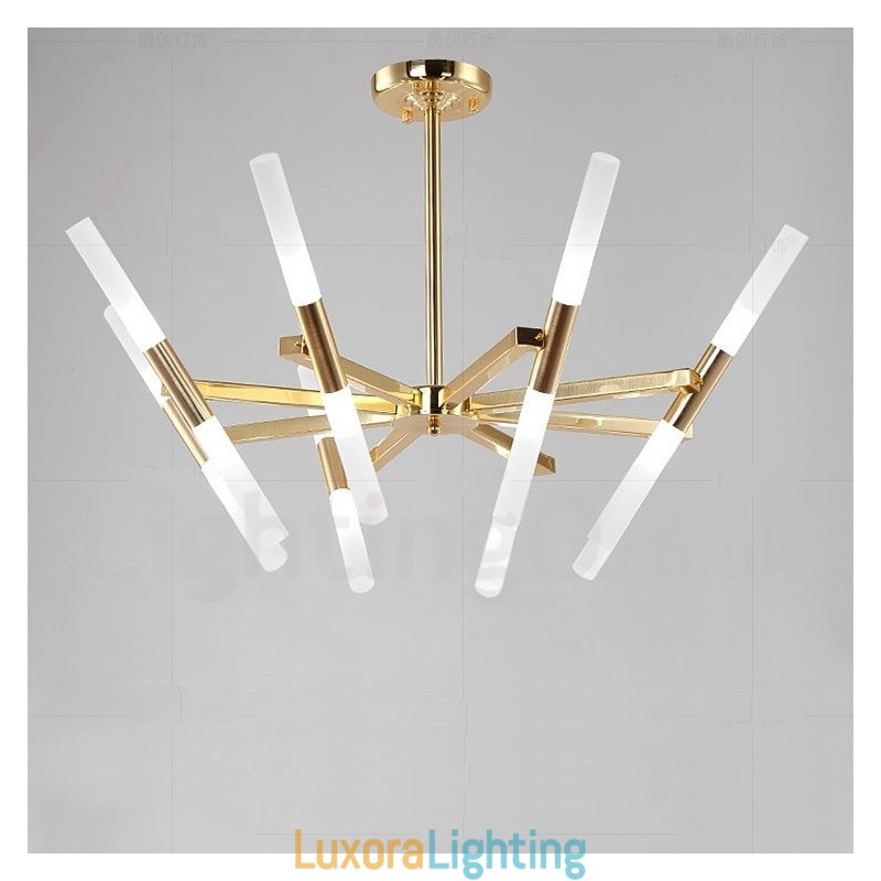 Designer Touch Decorative Modern Contemporary 2 Tier 16 Light Golden Chandelier Lamp