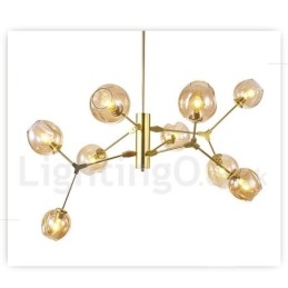 Designer Touch Decorative Chandelier with Glass Shade Modern Contemporary Style