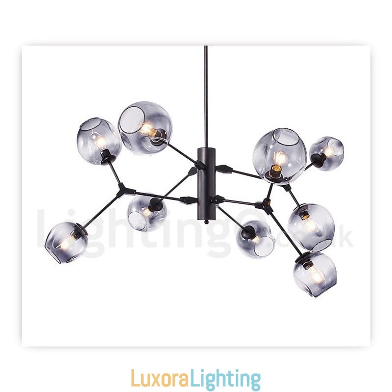 Designer Touch Decorative Chandelier with Glass Shade Modern Contemporary Style