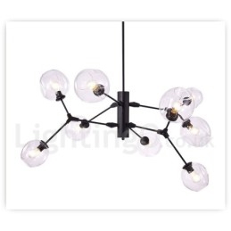 Designer Touch Decorative Chandelier with Glass Shade Modern Contemporary Style