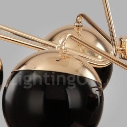 Designer Touch Decorative 8 Light Single Tier Modern Contemporary Metal Chandelier Lamp with Glass Shade