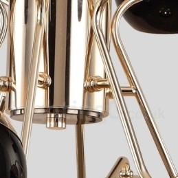 Designer Touch Decorative 8 Light Single Tier Modern Contemporary Metal Chandelier Lamp with Glass Shade