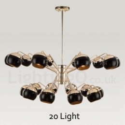 Designer Touch Decorative Contemporary Metal Chandelier Lamp with Glass Shade