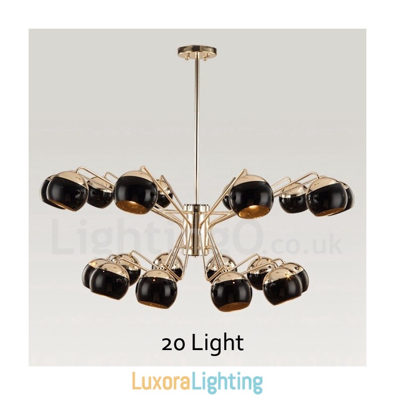 Designer Touch Decorative Contemporary Metal Chandelier Lamp with Glass Shade