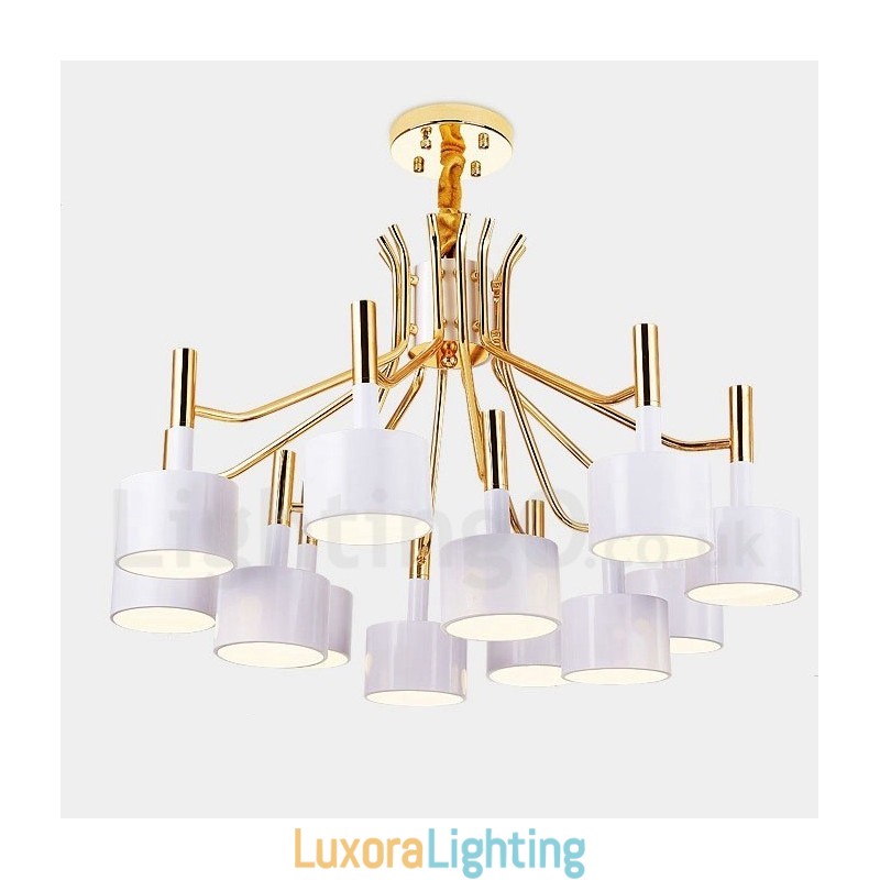 Designer Touch Decorative Modern Contemporary 12 Light 2 Tier Chandelier Lamp Light