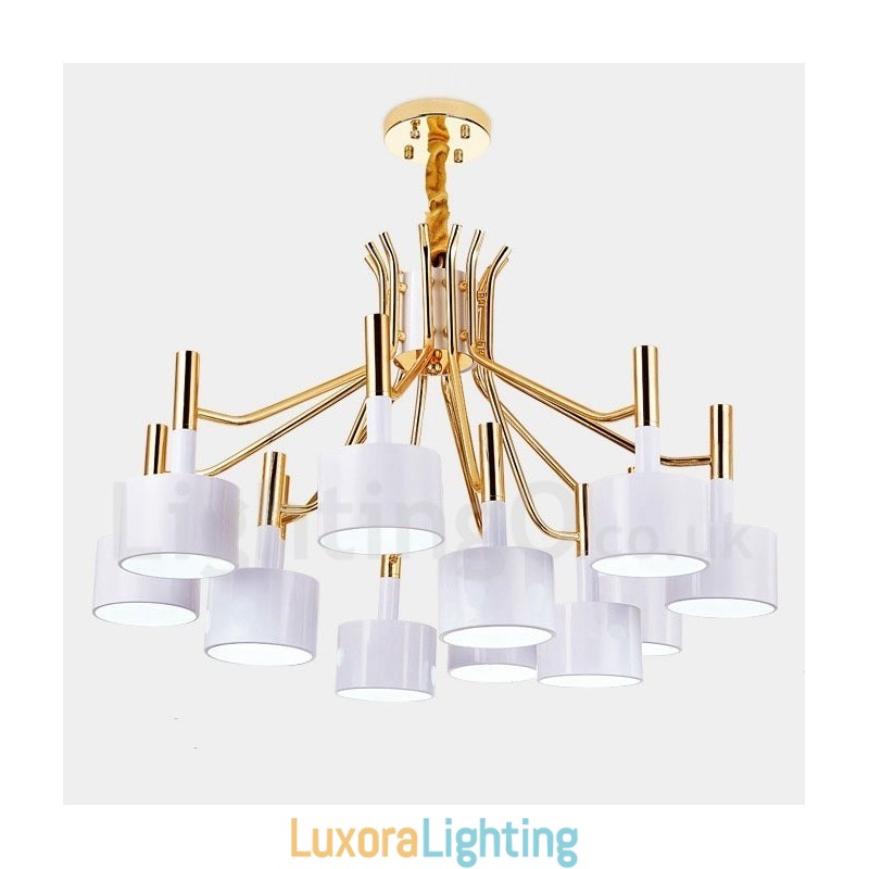 Designer Touch Decorative Modern Contemporary 12 Light 2 Tier Chandelier Lamp Light