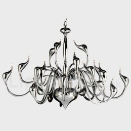 Designer Touch Decorative 24 Lights Modern Swan Chandelier Light G4 Chrome Plating Bulb Included