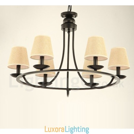 Designer Touch Decorative Country Retro 6 Light Single Tier Chandelier Lamp Light